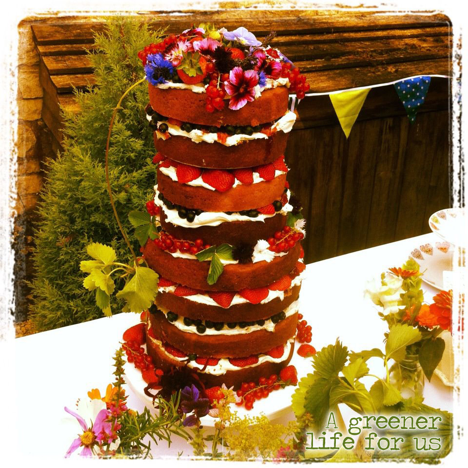 Layered Wedding Cake with fruit