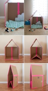 Collapsible Cardboard box house
