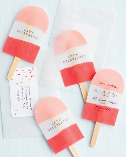 Popsicle ice lolly party invite