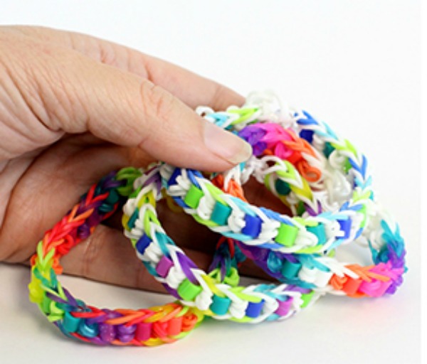 Rainbow Loom + Perler Bead Bracelets