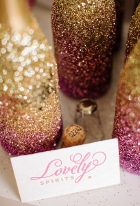New Years Eve Glitter Champagne Bottles