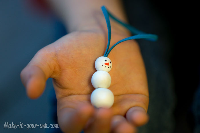 Snowman Bead Bracelet or Ornament
