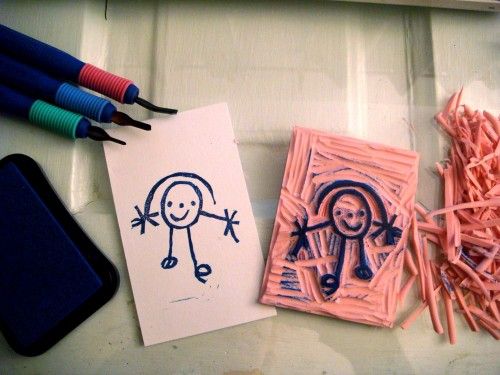 DIY Stamp from kids art