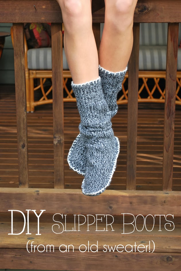 DIY Sweater Slipper Socks
