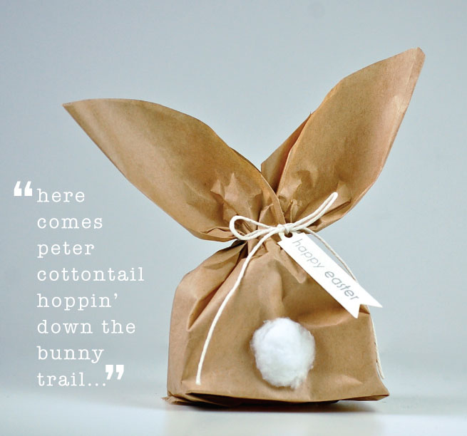 Simple Bunny Gift Wrap Idea – Paper Bag