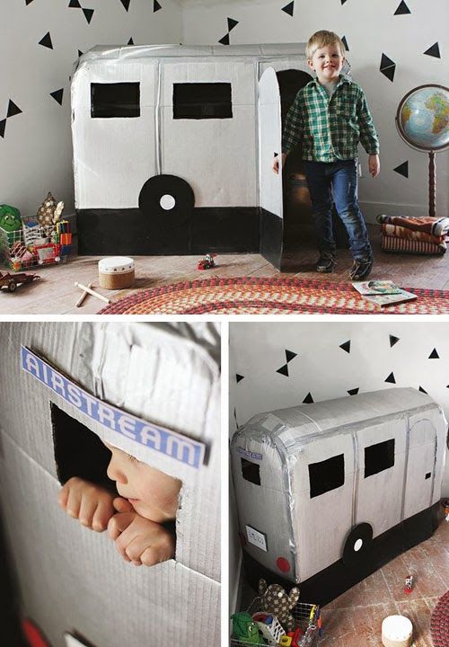 DIY cardboard Airstream caravan