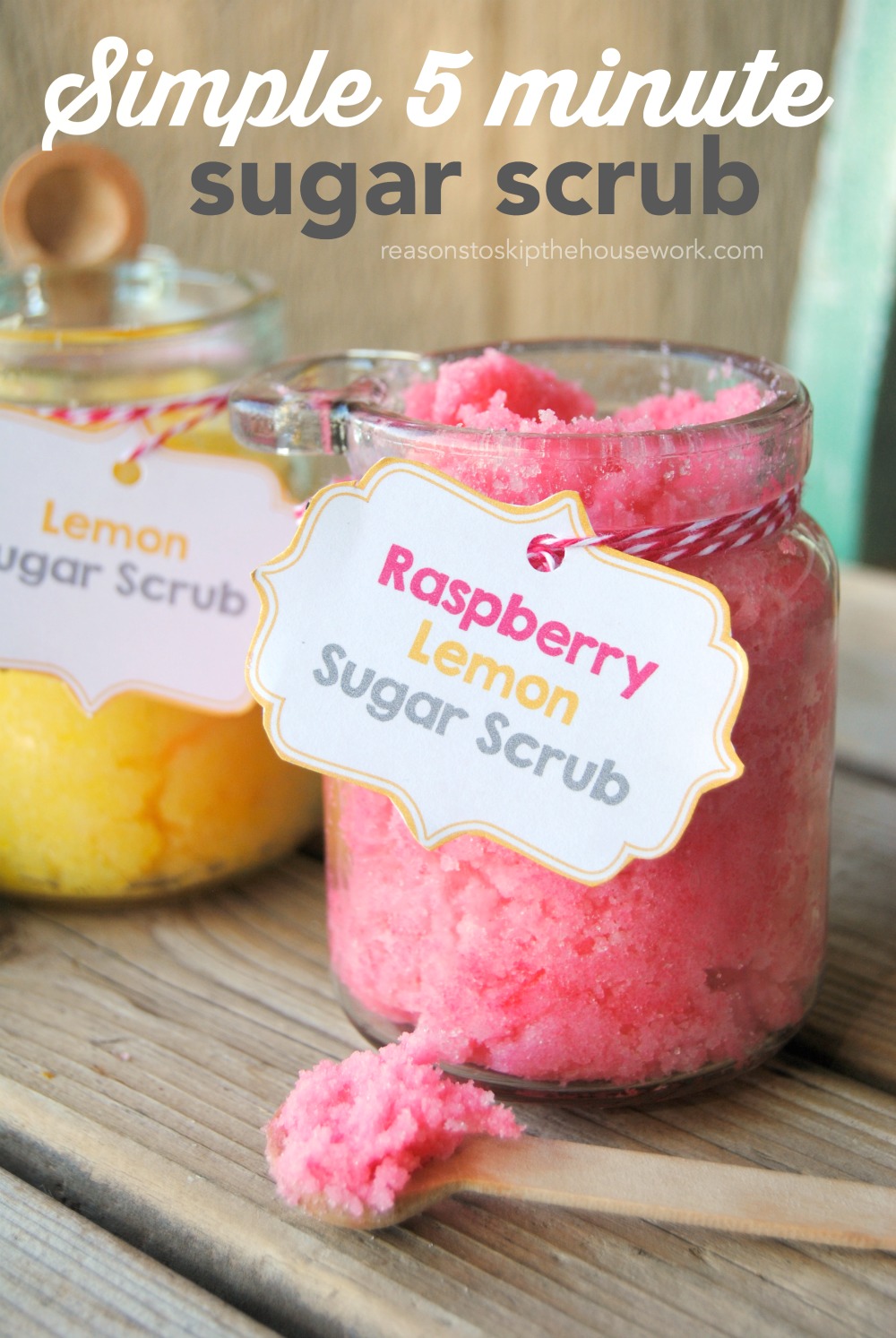 Easy 5min DIY Sugar Scrub Recipe (Raspberry & Lemon)