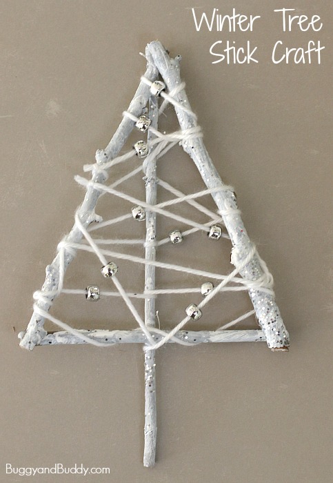 Winter Tree Craft – Yarn Wrapped Sticks