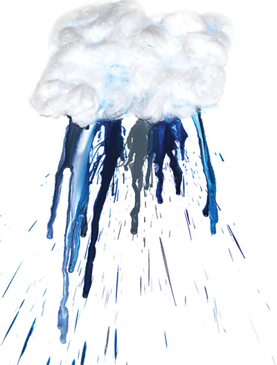 melted crayons rain cloud