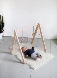 DIY wooden baby gym