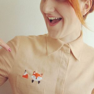 fox embroidered pocket