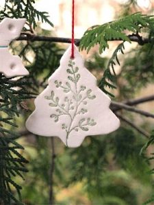 White Clay Tree Ornaments