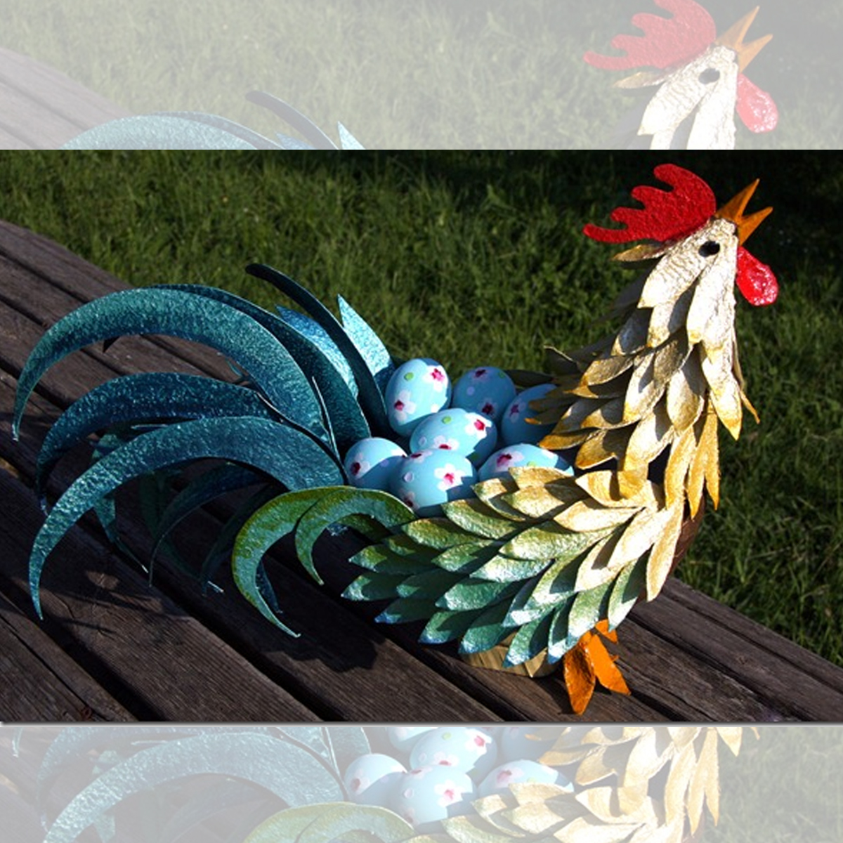 Egg Carton Craft Rooster for Chinese New Year
