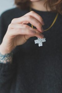valentine perler hama bead necklace