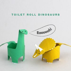 Toilet paper roll tubes dinosaurs