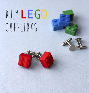 Lego - Cufflinks- fathers-day -red - bricks- Crafts