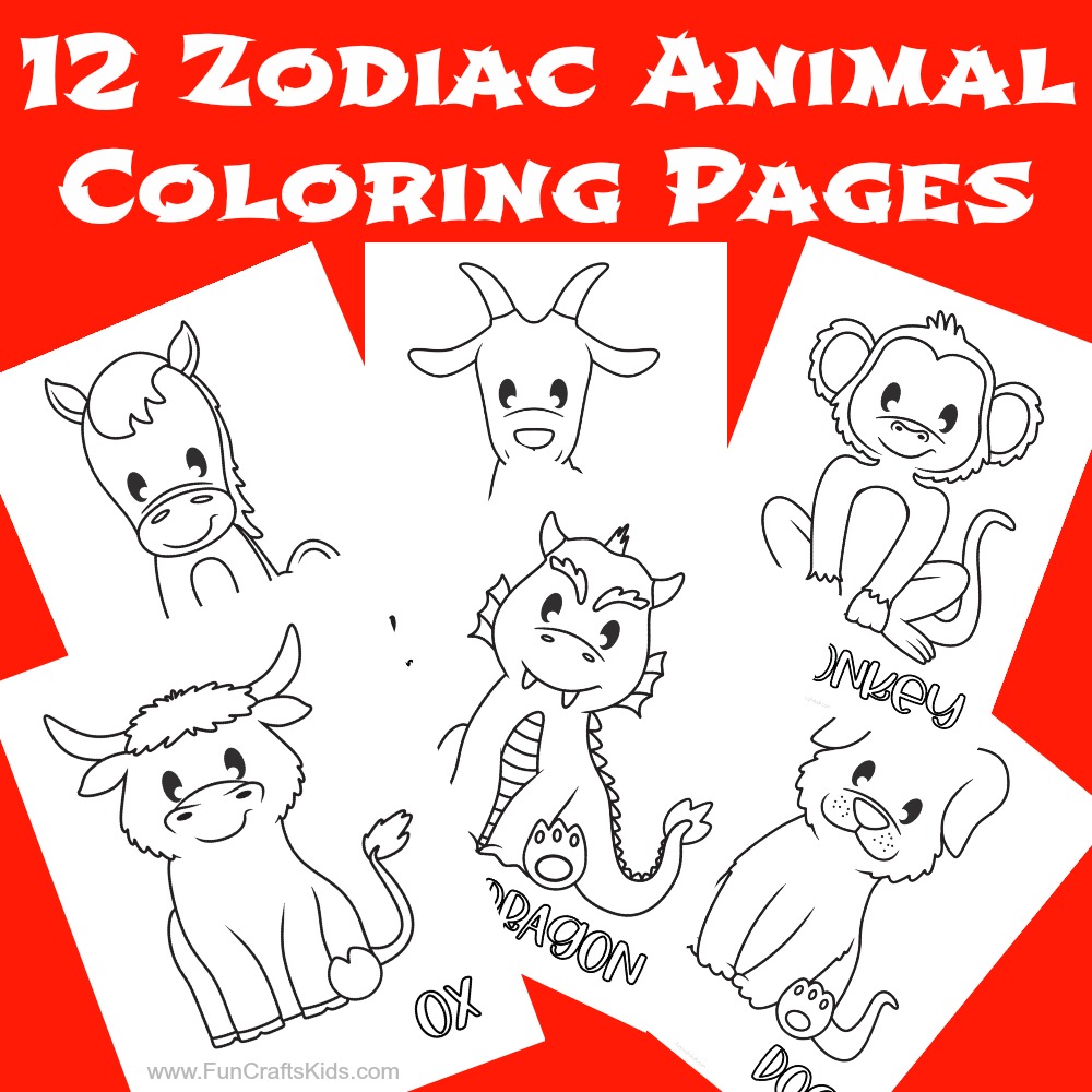 20 Free Printable Chinese Zodiac Coloring Pages   Fun Crafts Kids