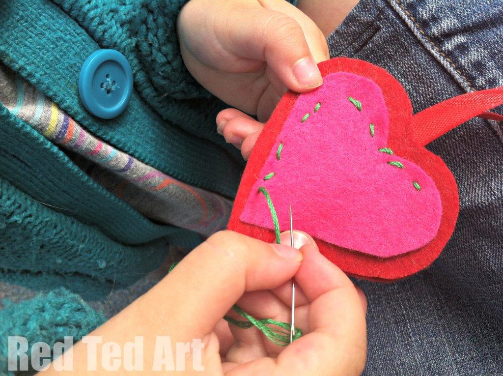 Teaching Kids To Sew - Red Ted Art - Kids Crafts